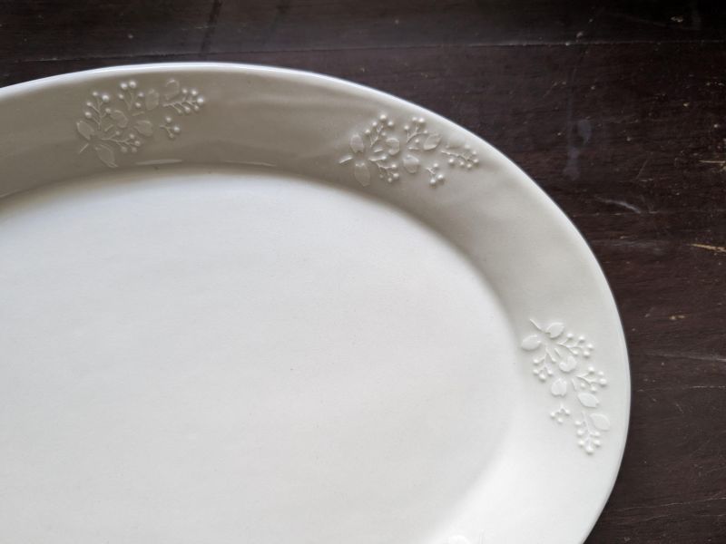 石川智子 金合歡紋樣橢圓盤 陶藝 陶土 無印良品 手工器皿 日系 日本職人 金合歡橢圓盤