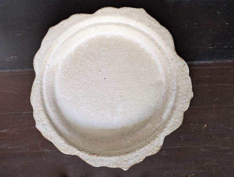 山本一仁 白釉花盤 陶藝 陶土 無印良品 手工器皿 日系 日本職人 日本職人山本一仁花盤