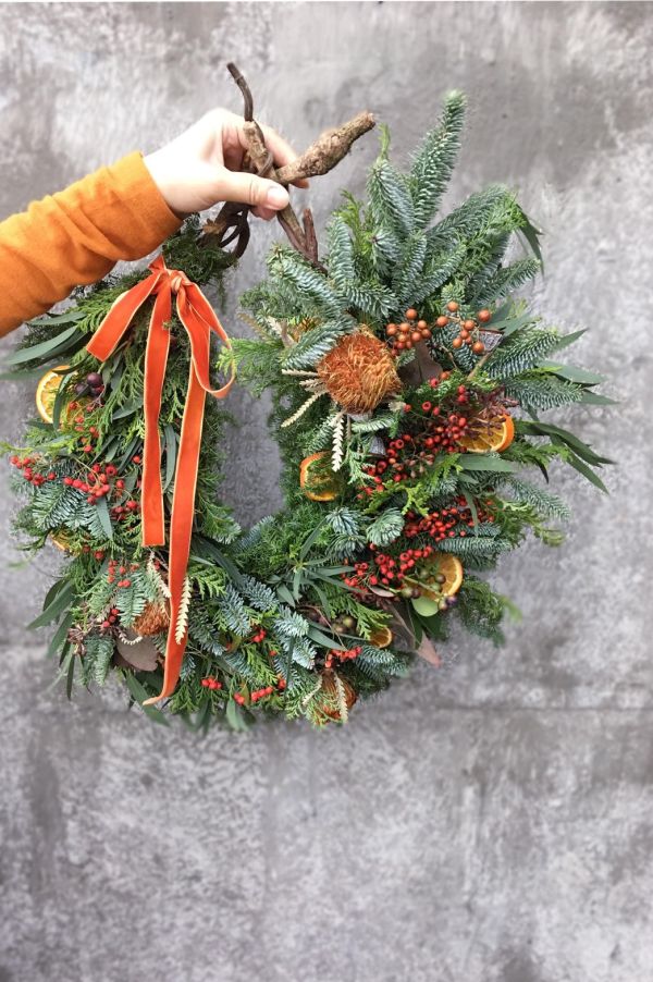 12/14(日)聖誕療癒花圈(兩款擇一) 聖誕花圈課 聖誕節 裝飾 花藝 台北花藝 台北工作坊 手做