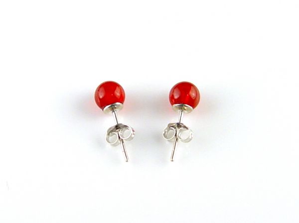 Red Onyx 6mm beads 925 Sterling Silver Stud Earrings stud,earrings,onyx,agate,jewelry