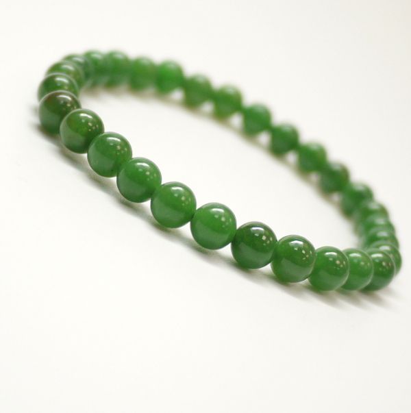 Green Jade Round Beads 6mm Bracelet jade,nephrite,jewelry,gemstone,beads,bracelet