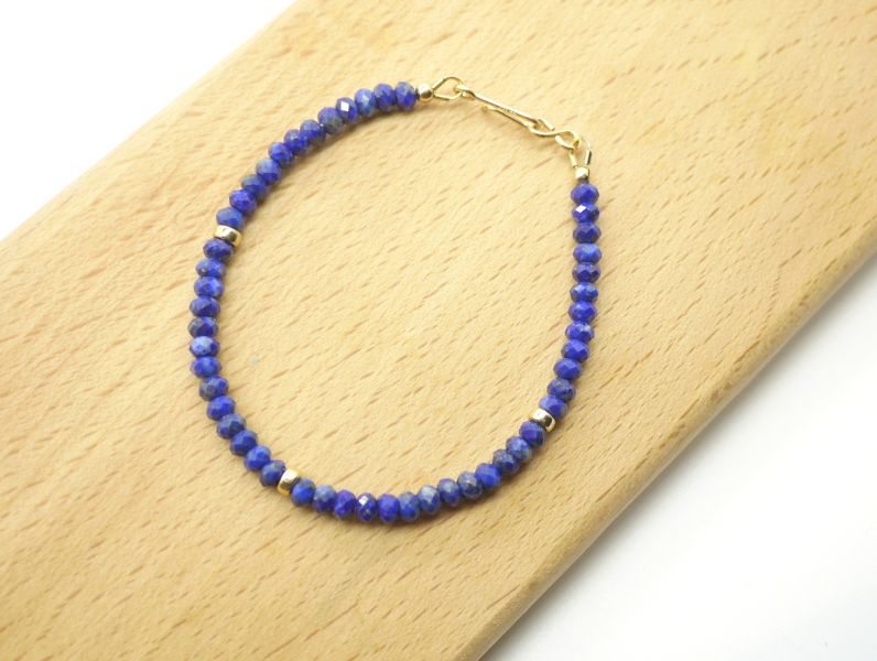 Lapis Lazuli Faceted Beads 14KF Bracelet  lapis lazuli,bracelet,gemstone,jewelry,gold filled,
faceted