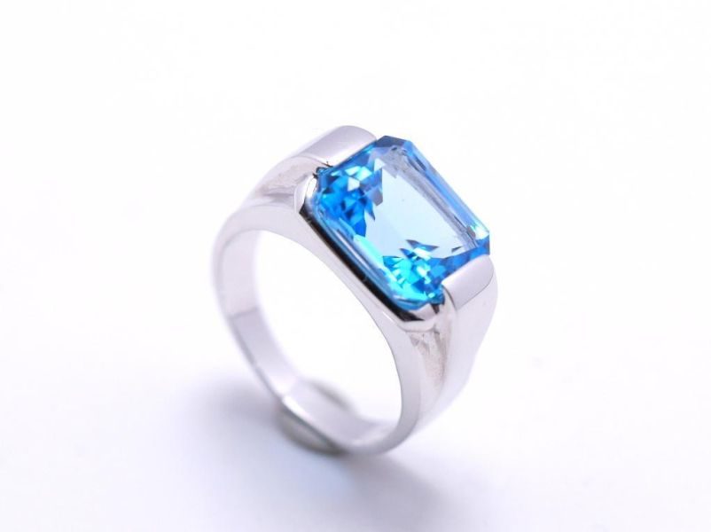 11月生日石 天然拓帕石Topaz 瑞士藍 18K白金 寬版戒指 附保證書 耳環,針式,水晶,鑽石,玉石翡翠,紅珊瑚,輕珠寶,項鍊,寶石,大千珠寶