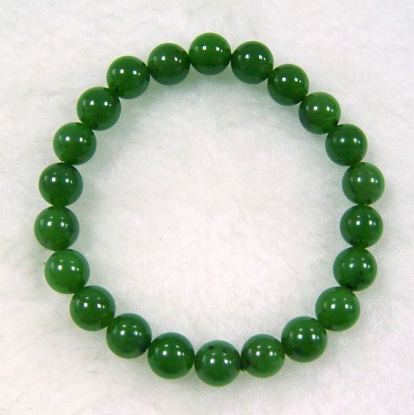 Green Jade Round Beads 8mm Bracelet jade,nephrite,jewelry,gemstone,beads,bracelet