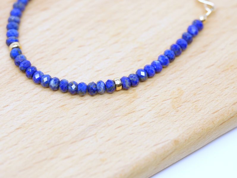 Lapis Lazuli Faceted Beads 14KF Bracelet  lapis lazuli,bracelet,gemstone,jewelry,gold filled,
faceted