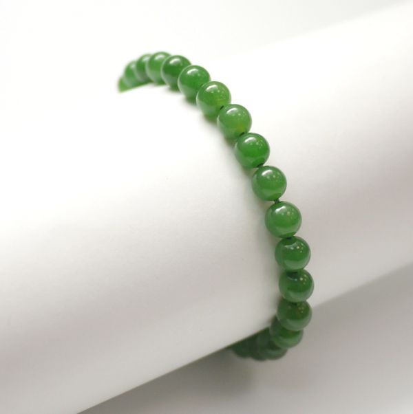 Green Jade Round Beads 6mm Bracelet jade,nephrite,jewelry,gemstone,beads,bracelet