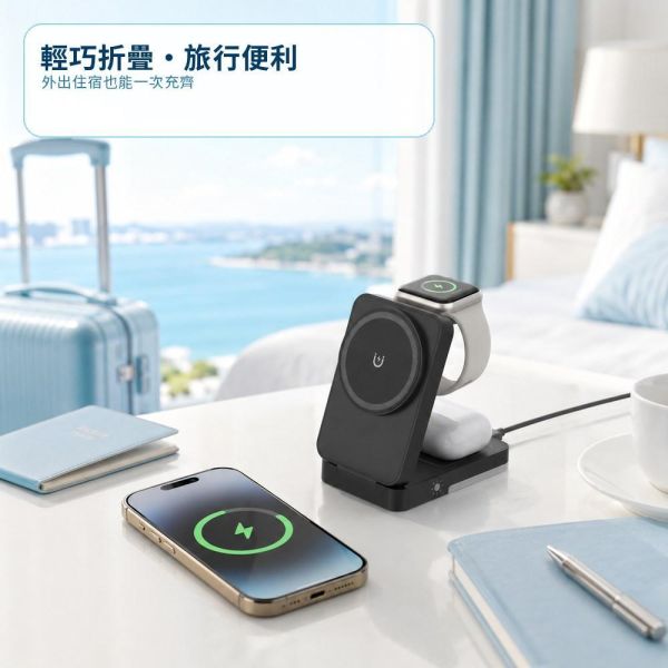 【JINPEI 錦沛】Qi2三合一 無線充電器 折疊充電支架iPhone Watch Airpods 磁吸充電 【JINPEI 錦沛】Qi2三合一 無線充電器 折疊充電支架iPhone Watch Airpods 磁吸充電