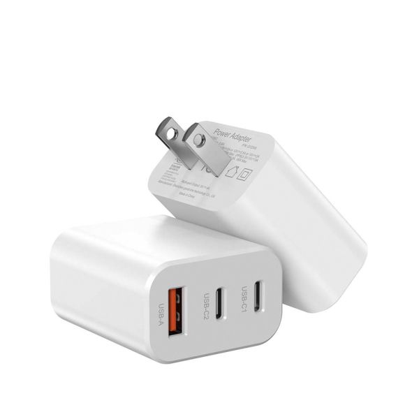 【JINPEI 錦沛】氮化鎵GaN 30W三孔PD快充頭 雙Type-C+USB-A充電器 充電頭 【JINPEI 錦沛】氮化鎵GaN 30W三孔PD快充頭 雙Type-C+USB-A充電器 充電頭