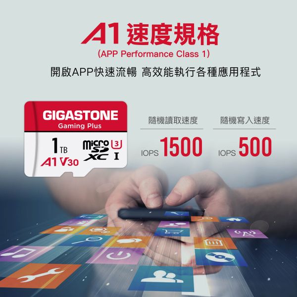 【Gigastone 立達國際】32GB 64GB 128GB記憶卡 Gaming Plus microSDXC 讀取速度最高達100MB/s,寫入最高達80MB/s
A2等級,讀寫 4000 / 2000 IOPS以上,支援遊戲更順暢
遊戲部落客開箱品,畫面不卡頓,零撕裂
4K Full HD V30超高速錄影,動態錄影、攝影設計首選
附轉接卡,適合包含手機、平板、遊戲機、空拍機、行車紀錄器、單眼及運動相機等裝置
防水、抗震、防 X 光、耐高溫抗極寒
原廠公司貨,耐用可靠,全球五年保固