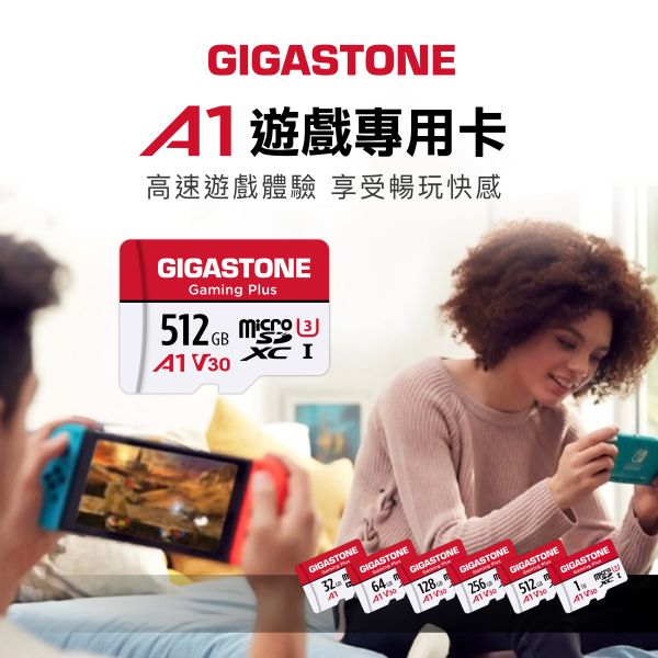 【Gigastone 立達國際】32GB 64GB 128GB記憶卡 Gaming Plus microSDXC 讀取速度最高達100MB/s,寫入最高達80MB/s
A2等級,讀寫 4000 / 2000 IOPS以上,支援遊戲更順暢
遊戲部落客開箱品,畫面不卡頓,零撕裂
4K Full HD V30超高速錄影,動態錄影、攝影設計首選
附轉接卡,適合包含手機、平板、遊戲機、空拍機、行車紀錄器、單眼及運動相機等裝置
防水、抗震、防 X 光、耐高溫抗極寒
原廠公司貨,耐用可靠,全球五年保固