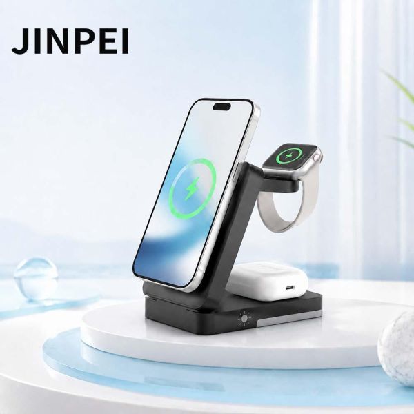 【JINPEI 錦沛】Qi2三合一 無線充電器 折疊充電支架iPhone Watch Airpods 磁吸充電 【JINPEI 錦沛】Qi2三合一 無線充電器 折疊充電支架iPhone Watch Airpods 磁吸充電