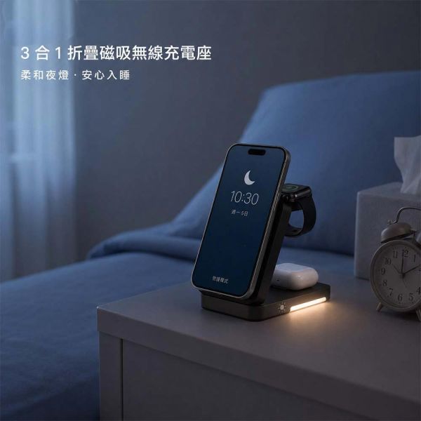 【JINPEI 錦沛】Qi2三合一 無線充電器 折疊充電支架iPhone Watch Airpods 磁吸充電 【JINPEI 錦沛】Qi2三合一 無線充電器 折疊充電支架iPhone Watch Airpods 磁吸充電