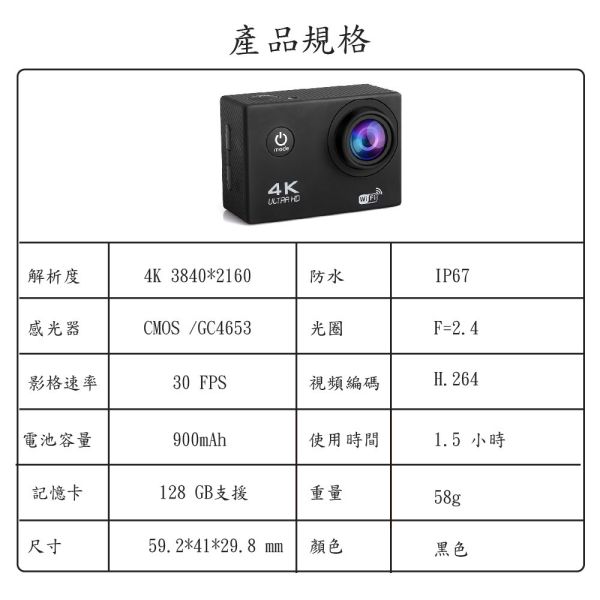 【Jinpei 錦沛】真 4K 解析度、 運動攝影機、防水型 、APP即時傳輸、防抖動 【Jinpei 錦沛】真 4K 解析度、 運動攝影機、防水型 、APP即時傳輸、防抖動 JS-07B