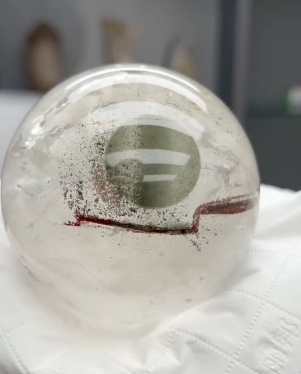 綠幽靈水晶球（海上明月款） 綠幽靈