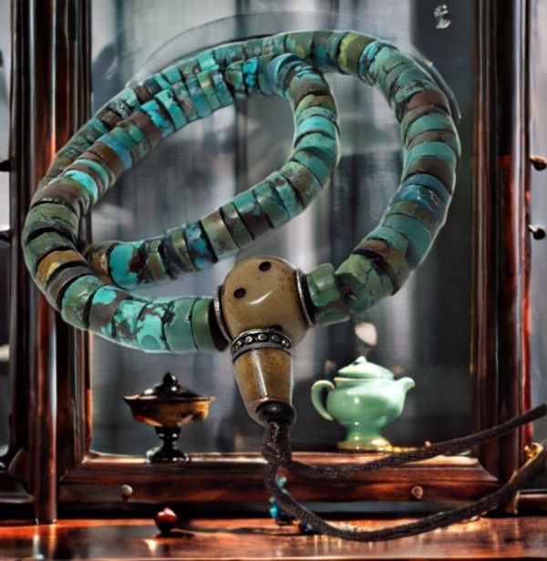 綠松石108顆念珠款 天然綠松石