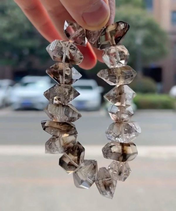巴基斯坦閃靈鑽手串 閃靈鑽,巴基斯坦閃靈鑽,閃靈鑽手串,雙尖水晶,Herkimer水晶,天然水晶手鍊,水晶手串,礦石手串,能量水晶,收藏級水晶。