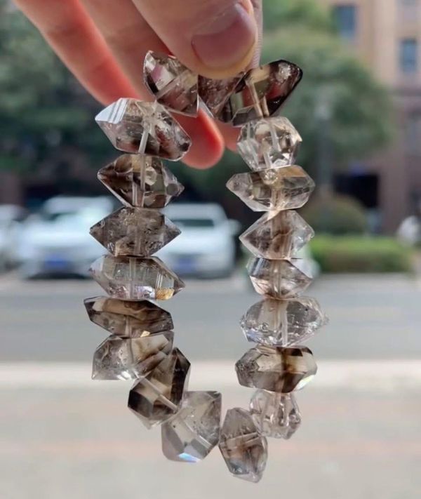 巴基斯坦閃靈鑽手串 閃靈鑽,巴基斯坦閃靈鑽,閃靈鑽手串,雙尖水晶,Herkimer水晶,天然水晶手鍊,水晶手串,礦石手串,能量水晶,收藏級水晶。