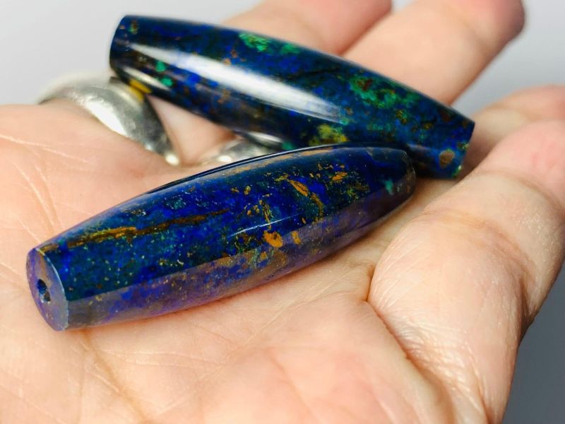 精美藍銅礦 藍銅礦,藍銅礦桶珠,藍銅礦大桶珠,藍銅礦珠子,天然藍銅礦,手串配件