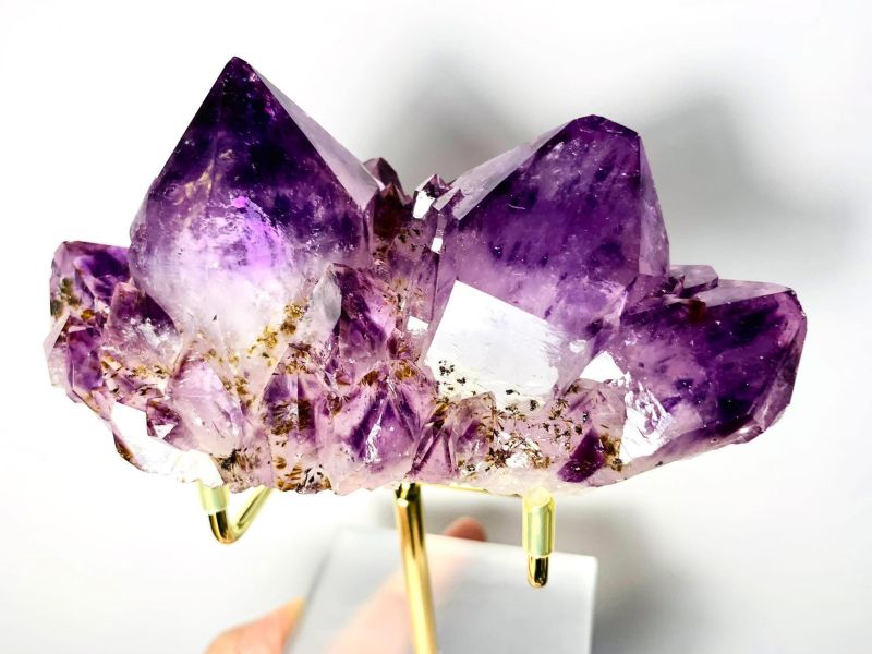 頂級紫鈦晶水晶簇 紫鈦晶