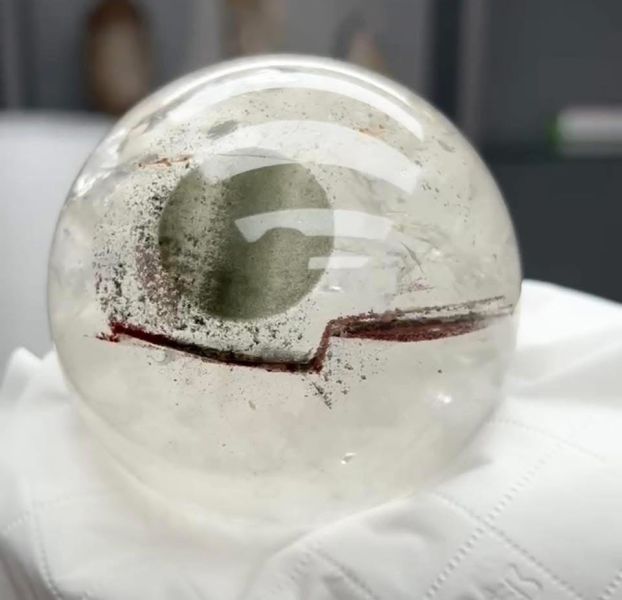 綠幽靈水晶球（海上明月款） 綠幽靈