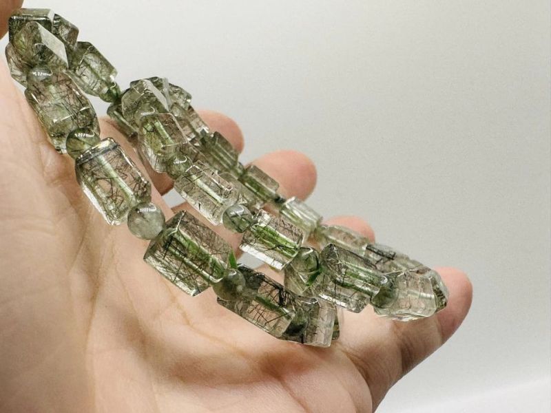 財運石：頂級綠髮晶串 綠髮晶,手串,髮晶