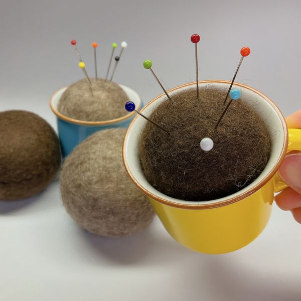 ONDO Pin Cup ONDO pin cup,pin cushion,cup,pin cushion,tool,knitting tool,knitting accessories,yak felt,knitting,crochet,handmade,stress release ball,toy