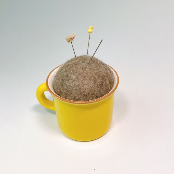 ONDO Pin Cup ONDO pin cup,pin cushion,cup,pin cushion,tool,knitting tool,knitting accessories,yak felt,knitting,crochet,handmade,stress release ball,toy