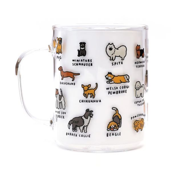 Zero Per Zero | Dog Dictionary 狗勾圖鑑 透明玻璃杯 430ml 
