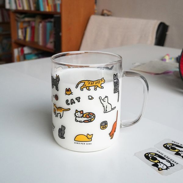 Zero Per Zero | Cat Dictionary 貓咪圖鑑 透明玻璃杯 430ml 