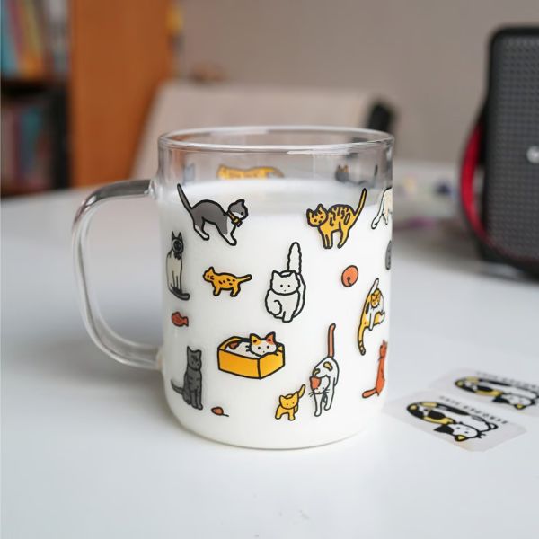 Zero Per Zero | Cat Dictionary 貓咪圖鑑 透明玻璃杯 430ml 