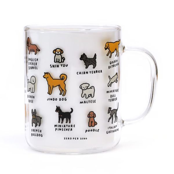 Zero Per Zero | Dog Dictionary 狗勾圖鑑 透明玻璃杯 430ml 
