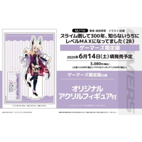 各店家特典版 日文小說 森田季節「持續狩獵史萊姆三百年，不知不覺就練到LV MAX (28)」*6/14發售! 店家特典,日文小說,森田季節,持續狩獵史萊姆三百年,不知不覺就練到LV MAX,スライム倒して300年,知らないうちにレベルMAXになってました