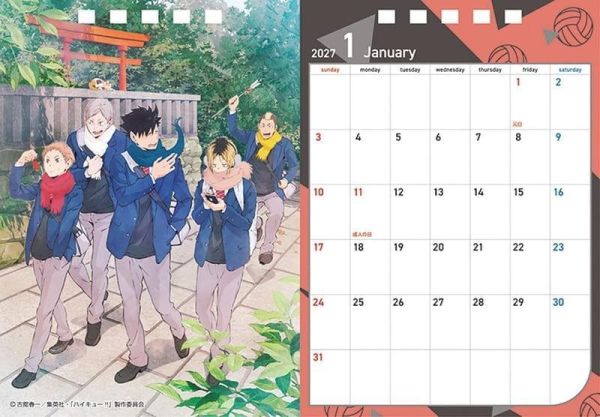 CL-24 排球少年!! 2027年桌上型月曆 桌曆 *10/24 排球少年,桌上型月曆,桌曆,日曆,2027年