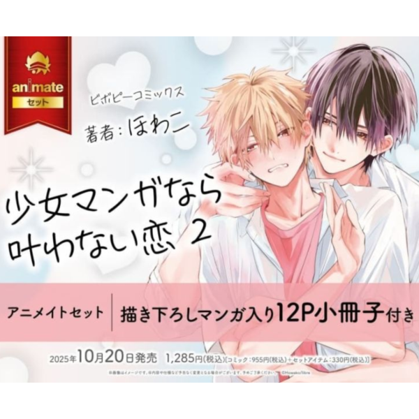 各店家特典版 日文漫畫 ほわこ「少女漫畫無法實現的愛情 少女マンガなら叶わない恋 (2)」*10/20發售 日文漫畫,店家特典,ほわこ,少女漫畫無法實現的愛情,少女マンガなら叶わない恋