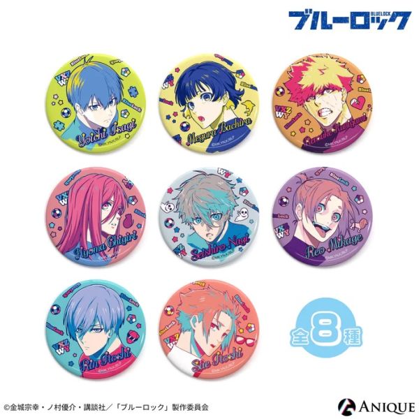 【通販代購】Anique × BLUE LOCK 藍色監獄 第2彈 徽章套組 8入 BLUE LOCK,藍色監獄,徽章,潔世一,蜂樂迴,國神鍊介,千切豹馬,凪誠士郎,御影玲王,系師凜,系師冴