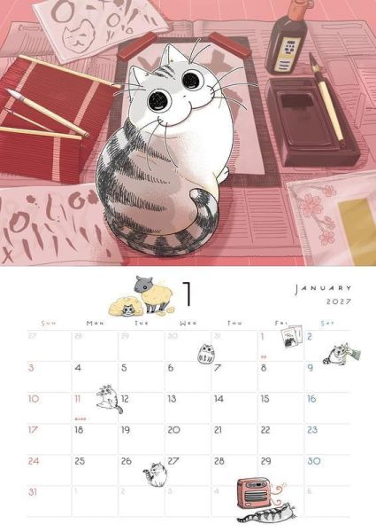 キュルZ 今晚有貓伴身邊 壁掛型月曆 掛曆 2027年 夜は貓といっしょ *10/2發售! キュルZ,今晚有貓伴身邊,壁掛型,月曆,掛曆,2027年,夜は貓といっしょ