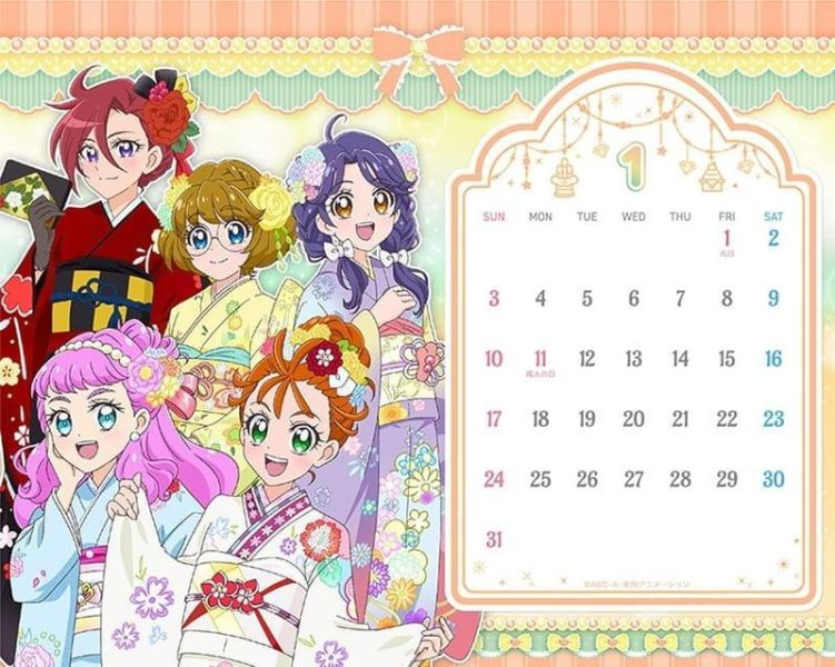 CL-16 光之美少女系列 All Star 桌上型月曆 桌曆 2027年 13張*9/19 光之美少女,プリキュアオールスターズ,桌上型月曆,桌曆,日曆,2027年