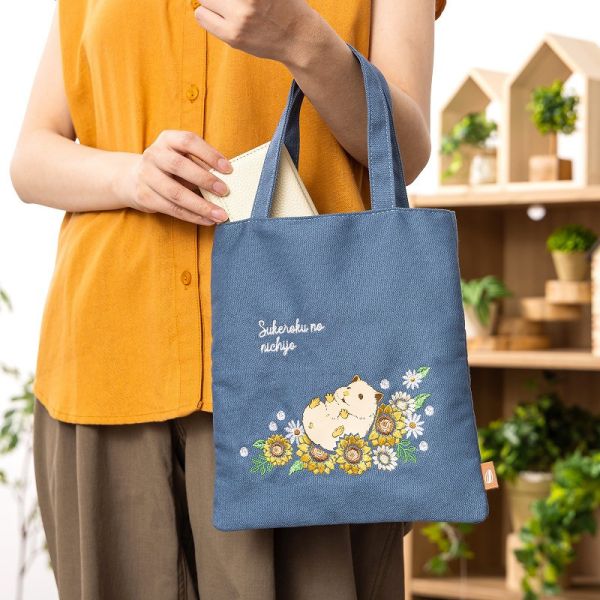 GORILLAND 倉鼠 助六的日常 刺繡 迷你托特包 提袋 向日葵ver. 倉鼠,助六的日常,黃金鼠,波利鼠,熊鼠,韓彬,GOTTE,刺繡,托特包,提袋,居家