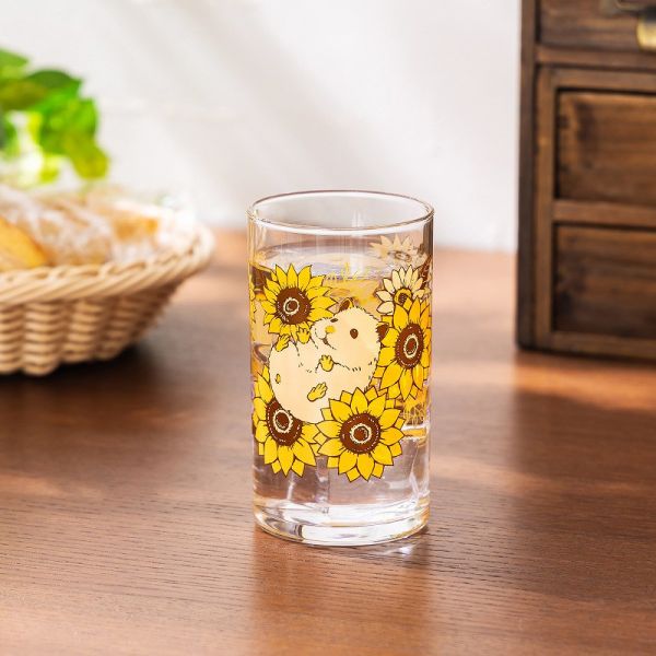 GORILLAND 倉鼠 助六的日常 玻璃杯 水杯 向日葵ver. 倉鼠,助六的日常,黃金鼠,波利鼠,熊鼠,韓彬,GOTTE,水杯,玻璃杯,居家