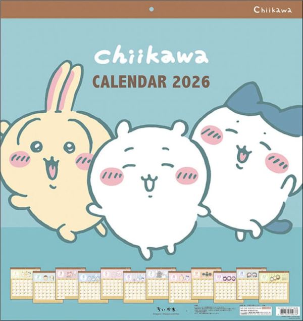 CL-72 吉伊卡哇 ちいかわ 正方形版 2026年 壁掛式月曆 掛曆 *9/20發售! CL-72,吉伊卡哇,ちいかわ,正方形版,2026年,壁掛式,月曆,掛曆,カレンダー