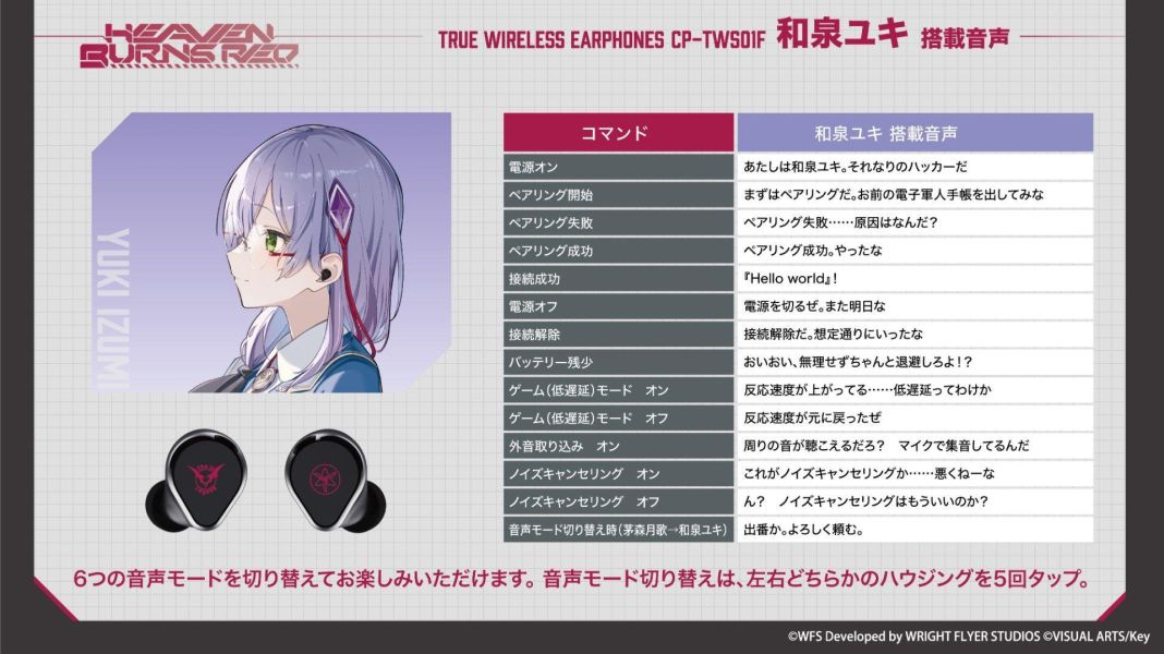 ONKYO 緋染天空Heaven Burns Red 聯名耳機 CP-TWS01F【跨境】1028 *2027年1月中旬發售! ONKYO,緋染天空,Heaven Burns Red,聯名耳機,藍芽耳機,CP-TWS01F,ヘブンバーンズレッド