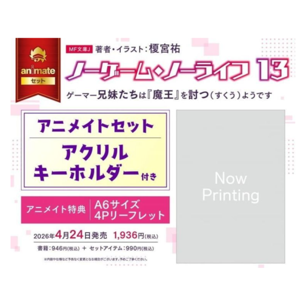各店家特典版 日文小說 榎宮祐「NO GAME NO LIFE 遊戲人生 (13)」*4/24發售! 日文小說,店家特典,榎宮祐,NO GAME NO LIFE,遊戲人生,ノーゲーム,ノーライフ,ゲーマー兄妹たちは魔王を討つようです