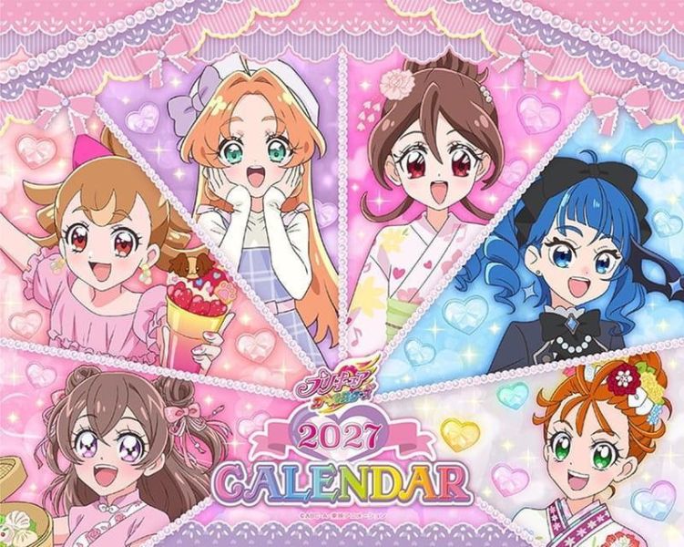CL-16 光之美少女系列 All Star 桌上型月曆 桌曆 2027年 13張*9/19 光之美少女,プリキュアオールスターズ,桌上型月曆,桌曆,日曆,2027年