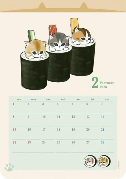 貓福珊迪 mofusand 2026年 壁掛式月曆 掛曆 *10/6發售! 貓福珊迪,mofusand,2026年,壁掛式,月曆,掛曆,カレンダー