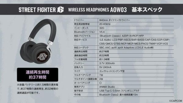 ONKYO 快打旋風6 韓蛛俐 豪鬼 頭戴式 耳罩式 聯名耳機 ANIMA AOW03【跨境】0701*10月中旬～10月下旬發售! ONKYO,快打旋風,韓蛛俐 豪鬼,頭戴式,耳罩式,聯名耳機,ANIMA,AOW03,ストリートファイター