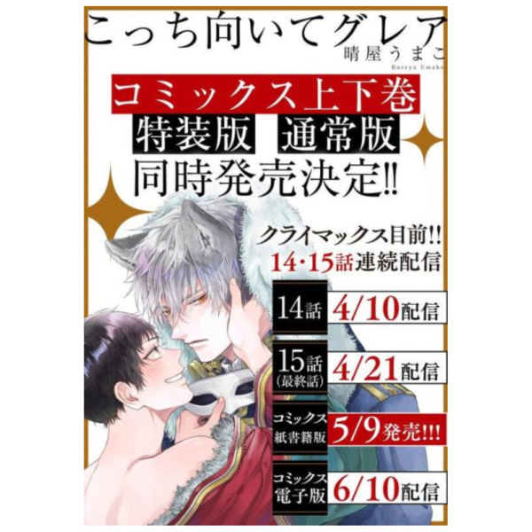 日文漫畫 晴屋うまこ「こっち向いてグレア (上+下) 」特裝版 附:小冊子 *5/9發售! 日文漫畫,晴屋うまこ,こっち向いてグレア,上,下, 特裝版,小冊子