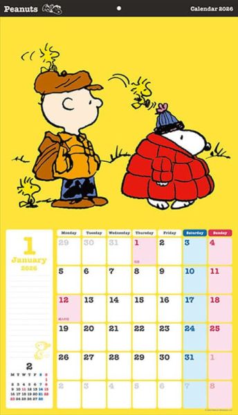 CL-66 史努比 Snoopy 2026年 壁掛式月曆 掛曆 *9/20發售! CL-66,史努比,Snoopy,2026年,壁掛式,月曆,掛曆,スヌーピー,2026年,カレンダー