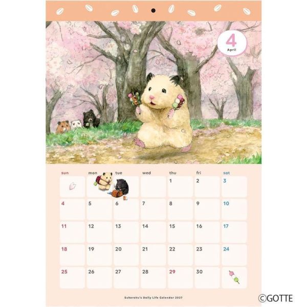 GOTTE 倉鼠助六的日常 壁掛式月曆 掛曆 2027年 助六の日常 *10/13發售! 倉鼠助六的日常,助六の日常,壁掛式月曆,掛曆,2027年,GOTTE