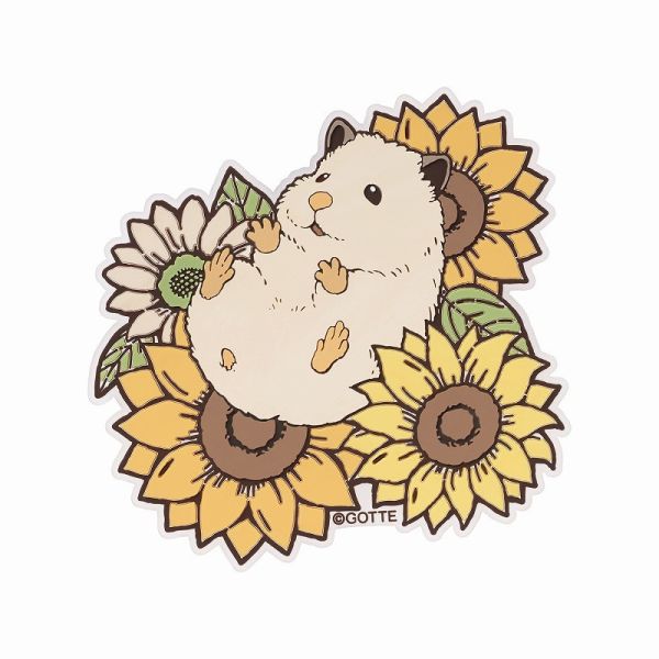 GORILLAND 倉鼠 助六的日常 軟膠杯墊 向日葵ver. 倉鼠,助六的日常,黃金鼠,波利鼠,熊鼠,韓彬,GOTTE,軟膠,杯墊,居家