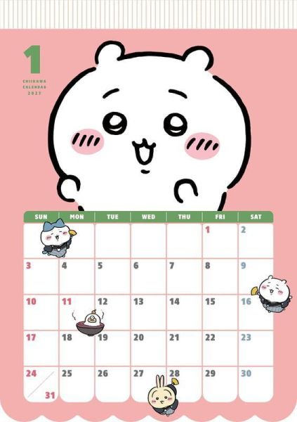 吉伊卡哇 壁掛式月曆 掛曆 2027年 ちいかわ *10/13發售! ちいかわ,吉伊卡哇,壁掛式月曆,掛曆,2027年,ナガノ